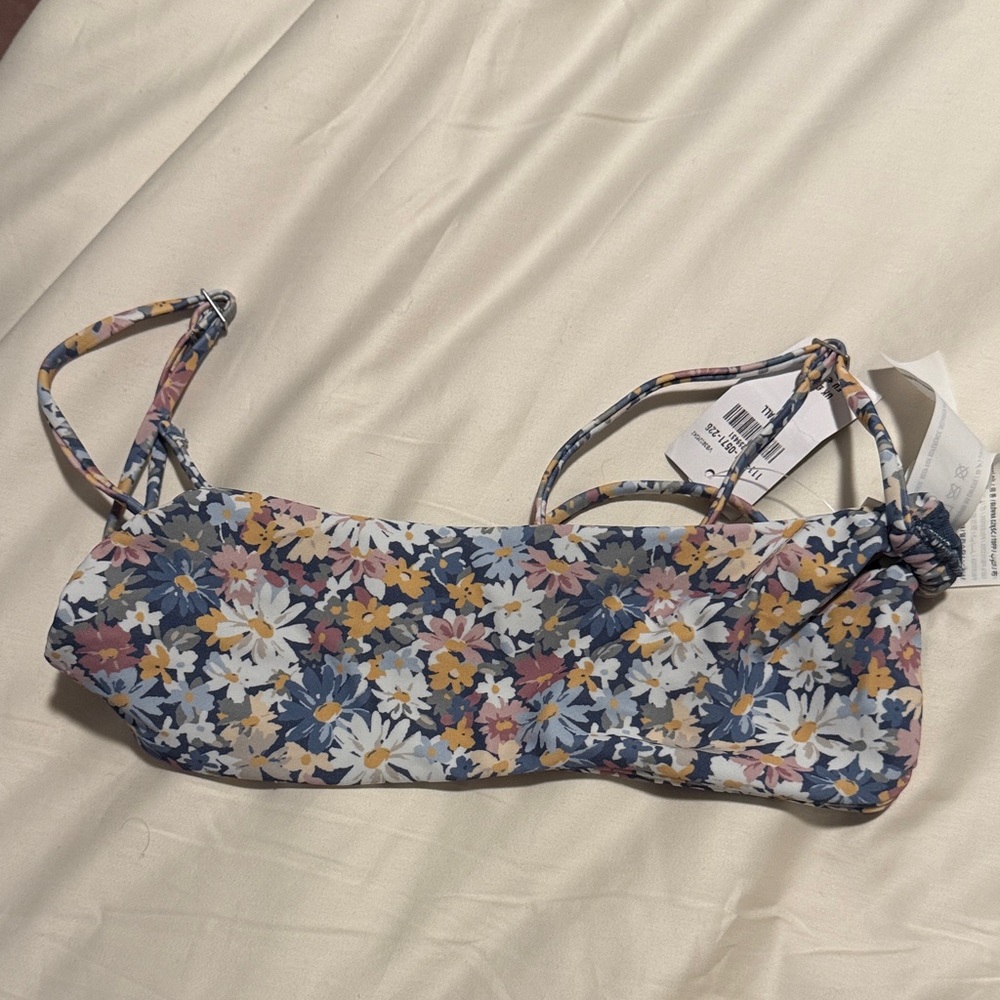 Abercrombie Floral Bikini Top with Strappy Backless  Design